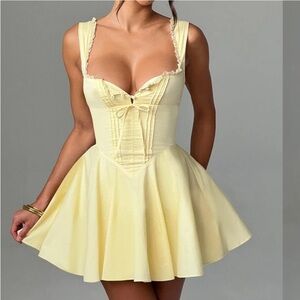 Babyboo Antonella Mini Dress in lemon yellow